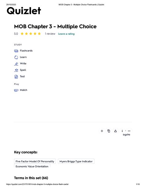 quizlet multiple choice